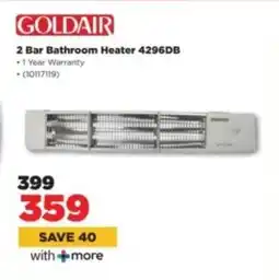 HiFi Corp GOLDAIR 2 Bar Bathroom Heater 4296DB offer