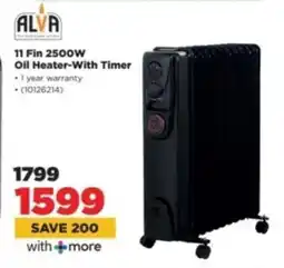 HiFi Corp ALVA 11 Fin 2500W Oil Heater-With Timer offer