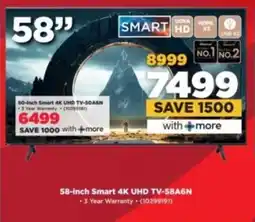 HiFi Corp Hisense 58-inch Smart 4K UHD TV-58A6N offer