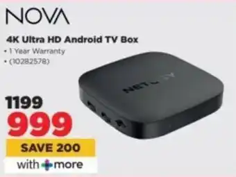 HiFi Corp NOVA 4K Ultra HD Android TV Box offer