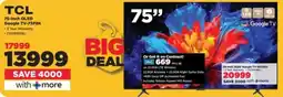 HiFi Corp TCL 75-Inch QLED Google TV-75P8K offer