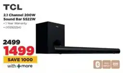 HiFi Corp TCL 2.1 Channel 200W Sound Bar S522W offer