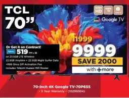 HiFi Corp TCL 70-inch 4K Google TV-70P655 offer