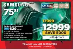 HiFi Corp SAMSUNG 75-inch Crystal UHD 4K-75DU7000 offer