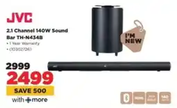 HiFi Corp JVC 2.1 Channel 140W Sound Bar TH-N434B offer