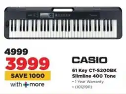 HiFi Corp CASIO 61 Key CT-S200BK Slimline 400 Tone offer