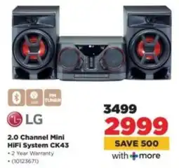 HiFi Corp LG 2.0 Channel Mini HiFi System CK43 offer