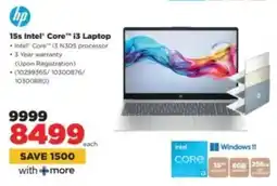 HiFi Corp HP 15s Intel Core i3 Laptop offer