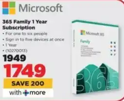 HiFi Corp Microsoft 365 Family 1 Year Subscription offer