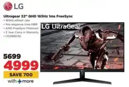 HiFi Corp LG Ultragear 32" QHD 165Hz 1ms FreeSync offer