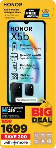 HiFi Corp HONOR X5B 64GB DS Midnight Black offer