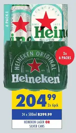 Tabooz Heineken lager or silver cans offer