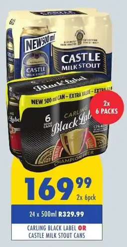 Tabooz Carling black label or castle milk stout cans offer