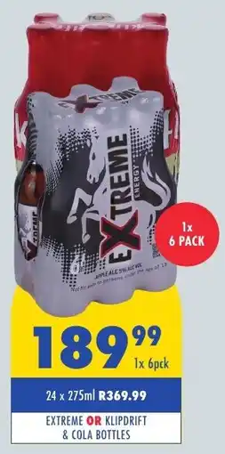 Tabooz Extreme or Klipdrift & Cola bottles offer