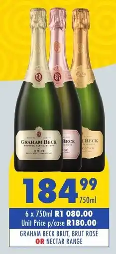 Tabooz Graham beck brut, brut rosé or nectar range offer