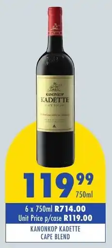 Tabooz Kanonkop kadette cape blend offer