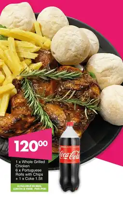 Save Hyper Whole Grilled Chicken, Portuguese Rolls with Chips + Coke offer