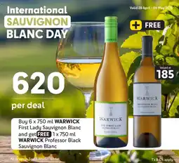 Makro Buy WARWICK First Lady Sauvignon Blanc and get FREE WARWICK Professor Black Sauvignon Blanc offer