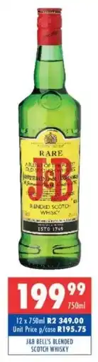 Ultra Liquors J&B bell's blended scotch whisky offer