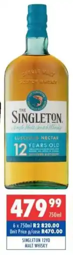 Ultra Liquors Singleton 12yo malt whisky offer