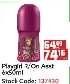 Africa Cash and Carry Playgirl R/On Asst 50ml offer