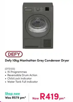 Teljoy Defy Manhattan Grey Condenser Dryer offer