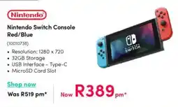 Teljoy Nintendo Switch Console Red/Blue offer