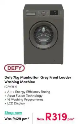 Teljoy Defy Manhattan Grey Front Loader Washing Machine offer