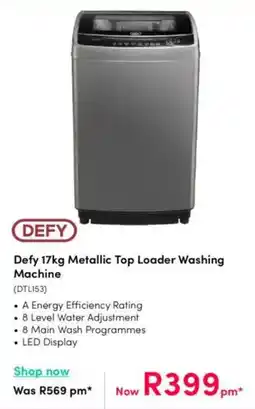 Teljoy Defy Metallic Top Loader Washing Machine offer