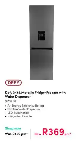 Teljoy Defy Metallic Fridge/Freezer with Water Dispenser offer