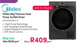 Teljoy Midea Titanium Heat Pump Tumble Dryer offer