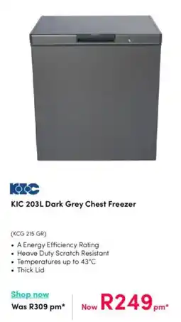 Teljoy KIC Dark Grey Chest Freezer offer