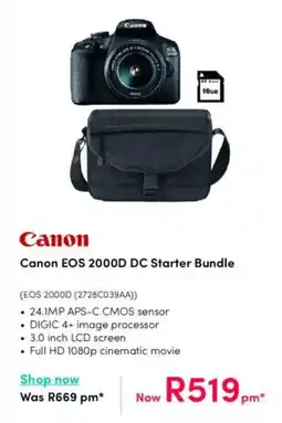 Teljoy Canon EOS 2000D DC Starter Bundle offer