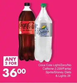 Save Coca Cola Light/ Zero/ No Caffeine/ Fanta/ Sprite/ Stoney Diets & Lights offer