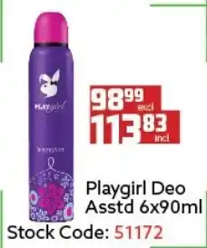 Africa Cash and Carry Playgirl Deo Asstd 6x90ml offer
