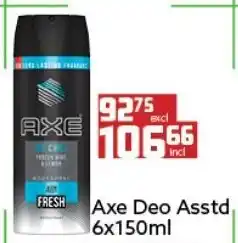 Africa Cash and Carry Axe Deo Asstd 150ml offer