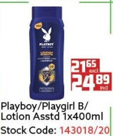 Africa Cash and Carry Playboy/Playgirl B/Lotion Asstd 400ml offer