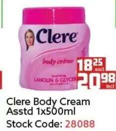 Africa Cash and Carry Clere Body Cream Asstd 500ml offer