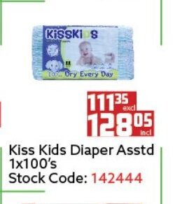 Africa Cash and Carry Kiss Kids Diaper Asstd 1x100's offer