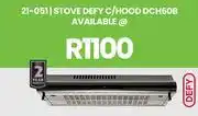 Fair Price Defy C/Hood Stove DCH60B 21-051 offer