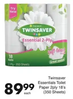 Save Twinsaver Essentials Toilet Paper 2ply offer