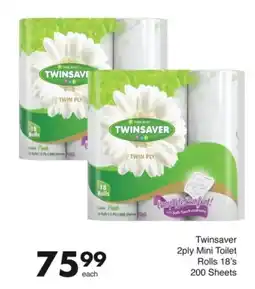 Save Twinsaver 2ply Mini Toilet Rolls offer