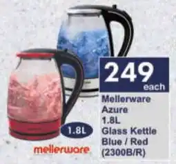 President Hyper Mellerware Azure Glass Kettle Blue/Red offer