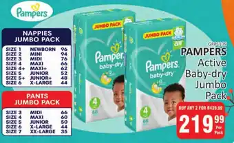KitKat Cash and Carry PAMPERS Active Baby-dry Jumbo Pack offer