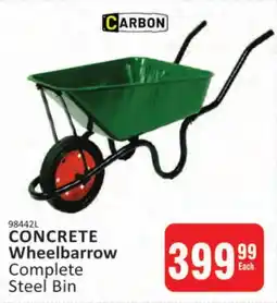KitKat Cash and Carry CARBON Concrete Wheelbarrow Complete Steel Bin offer