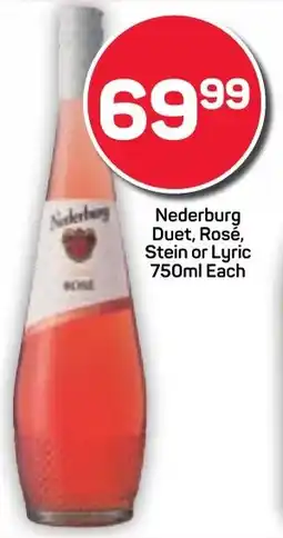 Pick n Pay Nederburg Duet, Rosé, Stein or Lyric offer