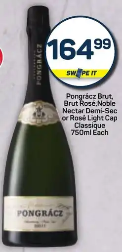 Pick n Pay Pongrácz Brut, Brut Rosé, Noble Nectar Demi-Sec or Rosé Light Cap Classique offer