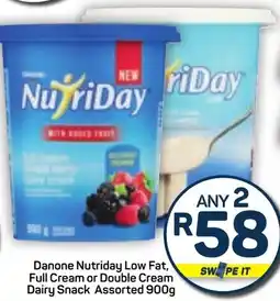 Pick n Pay Danone Nutriday Low Fat, Full Cream or Double Cream Dairy Snack Assorted offer