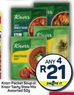 Pick n Pay Knorr Packet Soup or Knorr Tasty Stew Mix Assorted offer