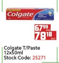 Africa Cash and Carry Colgate T/Paste 12x50ml offer